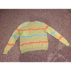 Golf Wang x Tyler The Creator Mohair Electric Striped Lime Knit Sweater Size XL